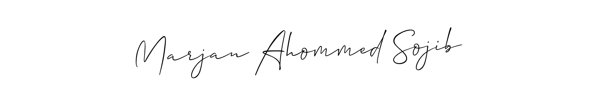 Also You can easily find your signature by using the search form. We will create Marjan Ahommed Sojib name handwritten signature images for you free of cost using Allison_Script sign style. Marjan Ahommed Sojib signature style 2 images and pictures png