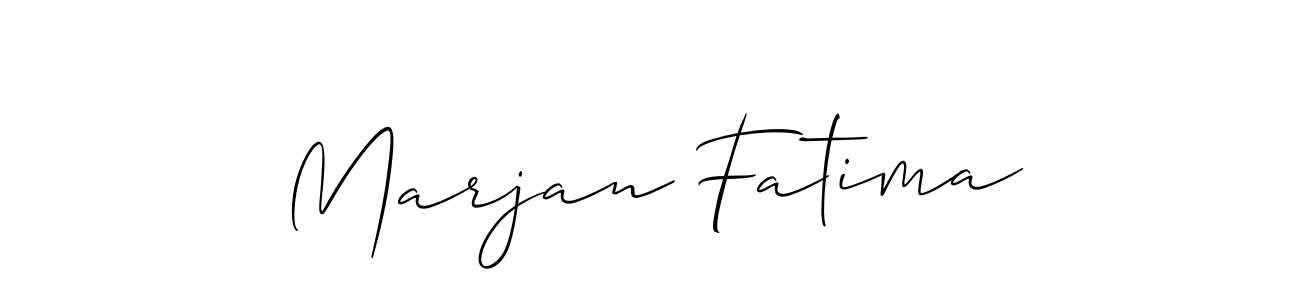 Design your own signature with our free online signature maker. With this signature software, you can create a handwritten (Allison_Script) signature for name Marjan Fatima. Marjan Fatima signature style 2 images and pictures png