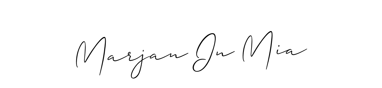 Also we have Marjan In Mia name is the best signature style. Create professional handwritten signature collection using Allison_Script autograph style. Marjan In Mia signature style 2 images and pictures png