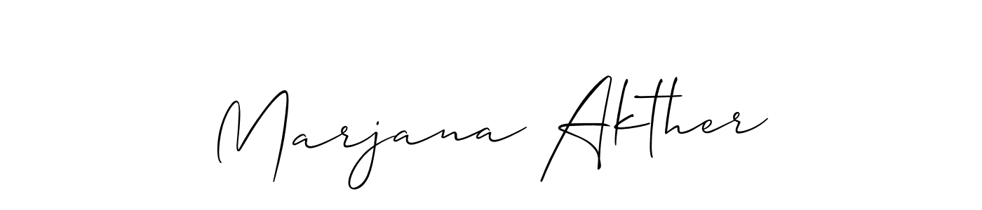 You should practise on your own different ways (Allison_Script) to write your name (Marjana Akther) in signature. don't let someone else do it for you. Marjana Akther signature style 2 images and pictures png