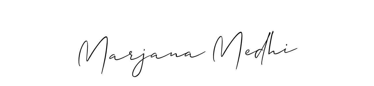 It looks lik you need a new signature style for name Marjana Medhi. Design unique handwritten (Allison_Script) signature with our free signature maker in just a few clicks. Marjana Medhi signature style 2 images and pictures png