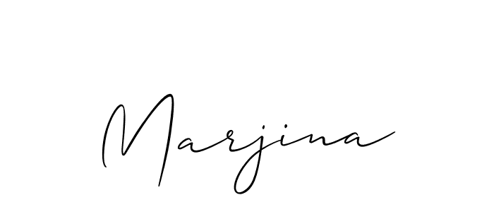 Design your own signature with our free online signature maker. With this signature software, you can create a handwritten (Allison_Script) signature for name Marjina. Marjina signature style 2 images and pictures png