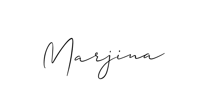 The best way (Allison_Script) to make a short signature is to pick only two or three words in your name. The name Marjina include a total of six letters. For converting this name. Marjina signature style 2 images and pictures png