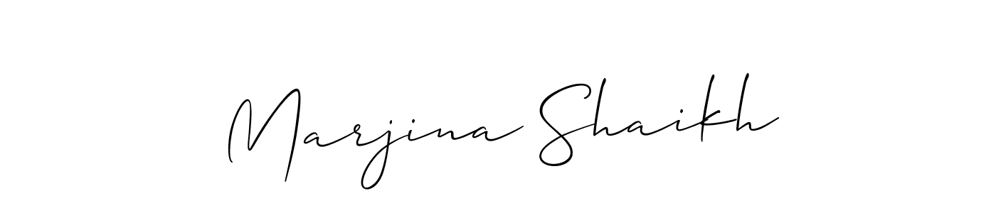 You can use this online signature creator to create a handwritten signature for the name Marjina Shaikh. This is the best online autograph maker. Marjina Shaikh signature style 2 images and pictures png