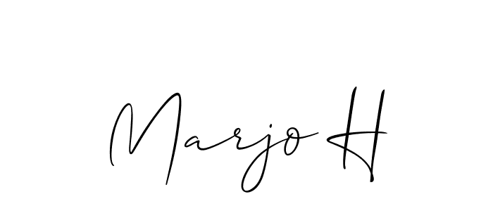 Marjo H stylish signature style. Best Handwritten Sign (Allison_Script) for my name. Handwritten Signature Collection Ideas for my name Marjo H. Marjo H signature style 2 images and pictures png