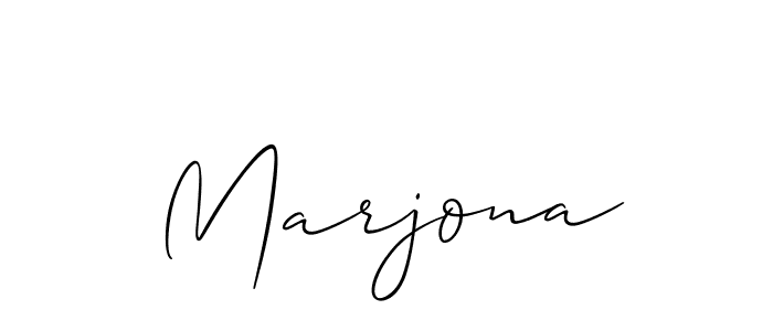 Allison_Script is a professional signature style that is perfect for those who want to add a touch of class to their signature. It is also a great choice for those who want to make their signature more unique. Get Marjona name to fancy signature for free. Marjona signature style 2 images and pictures png