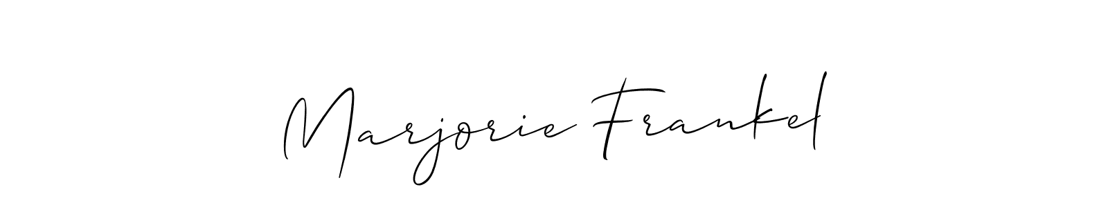 if you are searching for the best signature style for your name Marjorie Frankel. so please give up your signature search. here we have designed multiple signature styles  using Allison_Script. Marjorie Frankel signature style 2 images and pictures png