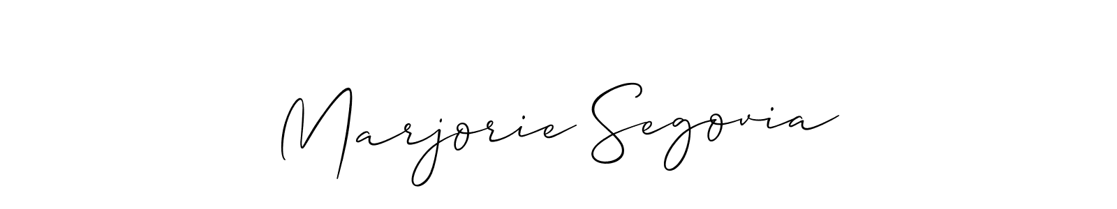 You should practise on your own different ways (Allison_Script) to write your name (Marjorie Segovia) in signature. don't let someone else do it for you. Marjorie Segovia signature style 2 images and pictures png