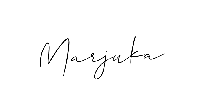 Allison_Script is a professional signature style that is perfect for those who want to add a touch of class to their signature. It is also a great choice for those who want to make their signature more unique. Get Marjuka name to fancy signature for free. Marjuka signature style 2 images and pictures png