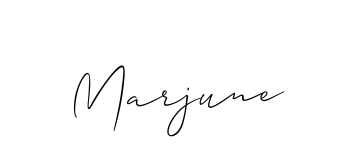 The best way (Allison_Script) to make a short signature is to pick only two or three words in your name. The name Marjune include a total of six letters. For converting this name. Marjune signature style 2 images and pictures png