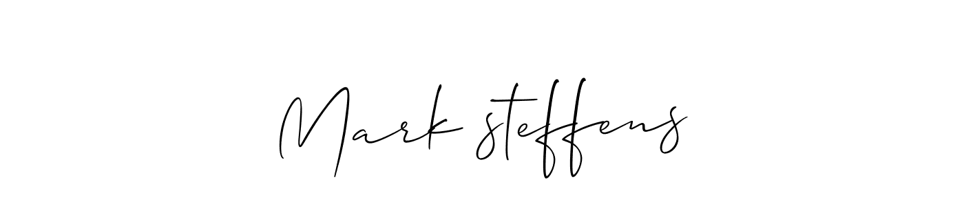 Make a beautiful signature design for name Mark steffens. With this signature (Allison_Script) style, you can create a handwritten signature for free. Mark steffens signature style 2 images and pictures png