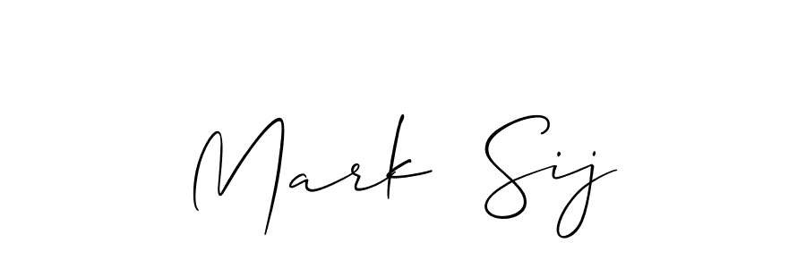 How to make Mark  Sij name signature. Use Allison_Script style for creating short signs online. This is the latest handwritten sign. Mark  Sij signature style 2 images and pictures png