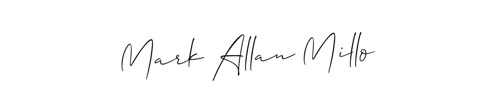 It looks lik you need a new signature style for name Mark Allan Millo. Design unique handwritten (Allison_Script) signature with our free signature maker in just a few clicks. Mark Allan Millo signature style 2 images and pictures png