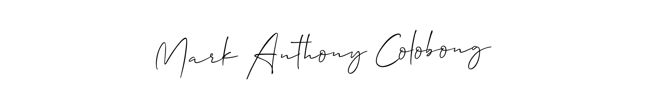 if you are searching for the best signature style for your name Mark Anthony Colobong. so please give up your signature search. here we have designed multiple signature styles  using Allison_Script. Mark Anthony Colobong signature style 2 images and pictures png