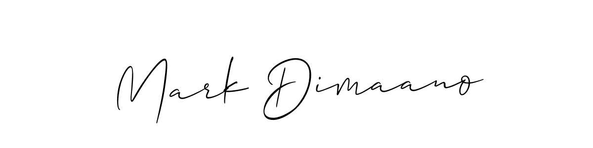 How to make Mark Dimaano name signature. Use Allison_Script style for creating short signs online. This is the latest handwritten sign. Mark Dimaano signature style 2 images and pictures png