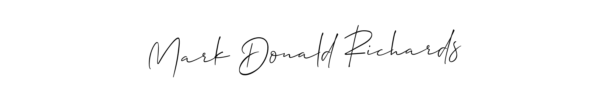 Make a short Mark Donald Richards signature style. Manage your documents anywhere anytime using Allison_Script. Create and add eSignatures, submit forms, share and send files easily. Mark Donald Richards signature style 2 images and pictures png