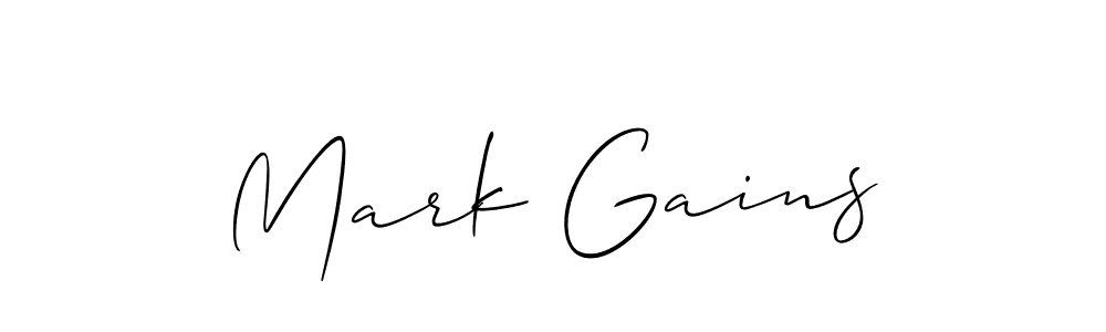 Mark Gains stylish signature style. Best Handwritten Sign (Allison_Script) for my name. Handwritten Signature Collection Ideas for my name Mark Gains. Mark Gains signature style 2 images and pictures png