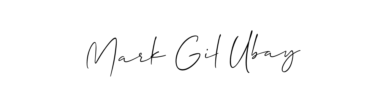 The best way (Allison_Script) to make a short signature is to pick only two or three words in your name. The name Mark Gil Ubay include a total of six letters. For converting this name. Mark Gil Ubay signature style 2 images and pictures png