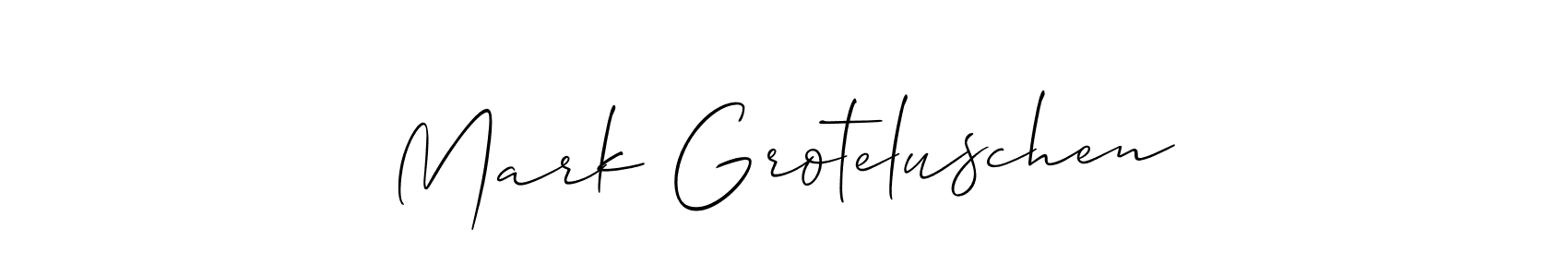 Mark Groteluschen stylish signature style. Best Handwritten Sign (Allison_Script) for my name. Handwritten Signature Collection Ideas for my name Mark Groteluschen. Mark Groteluschen signature style 2 images and pictures png