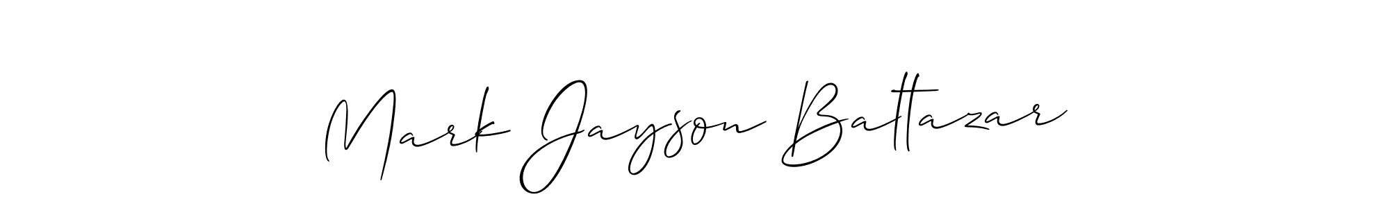 It looks lik you need a new signature style for name Mark Jayson Baltazar. Design unique handwritten (Allison_Script) signature with our free signature maker in just a few clicks. Mark Jayson Baltazar signature style 2 images and pictures png