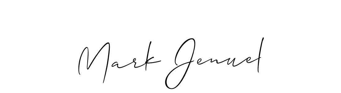 Use a signature maker to create a handwritten signature online. With this signature software, you can design (Allison_Script) your own signature for name Mark Jenuel. Mark Jenuel signature style 2 images and pictures png