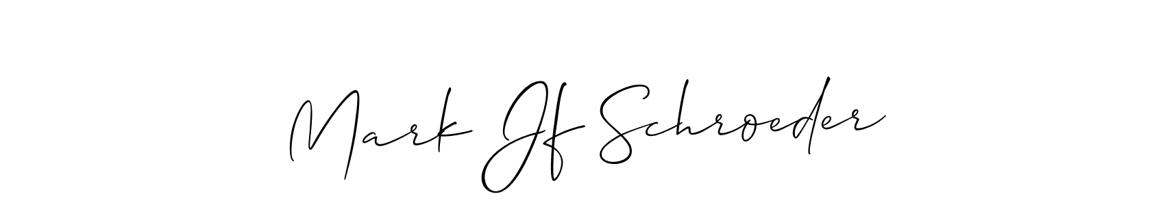 How to Draw Mark Jf Schroeder signature style? Allison_Script is a latest design signature styles for name Mark Jf Schroeder. Mark Jf Schroeder signature style 2 images and pictures png