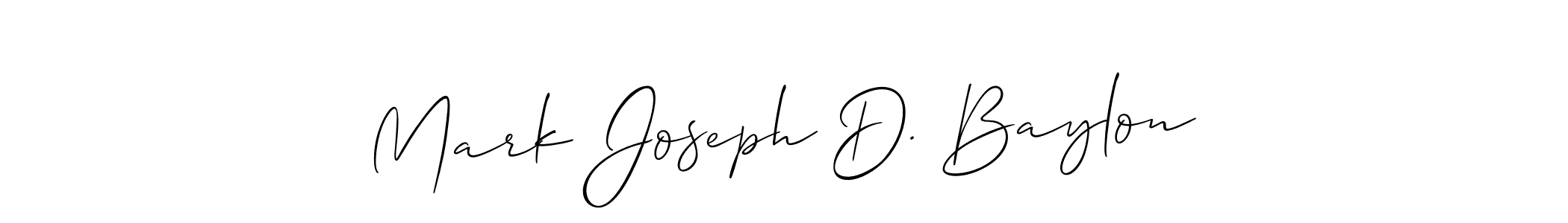 Also You can easily find your signature by using the search form. We will create Mark Joseph D. Baylon name handwritten signature images for you free of cost using Allison_Script sign style. Mark Joseph D. Baylon signature style 2 images and pictures png