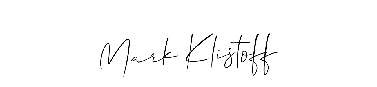 Make a beautiful signature design for name Mark Klistoff. With this signature (Allison_Script) style, you can create a handwritten signature for free. Mark Klistoff signature style 2 images and pictures png