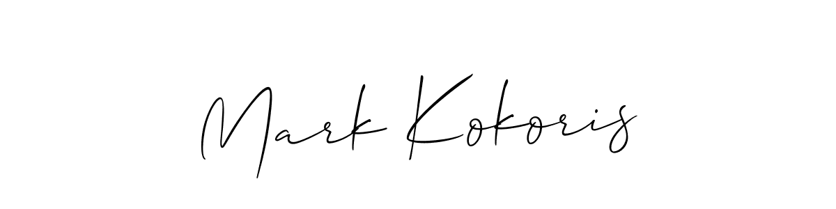 Allison_Script is a professional signature style that is perfect for those who want to add a touch of class to their signature. It is also a great choice for those who want to make their signature more unique. Get Mark Kokoris name to fancy signature for free. Mark Kokoris signature style 2 images and pictures png