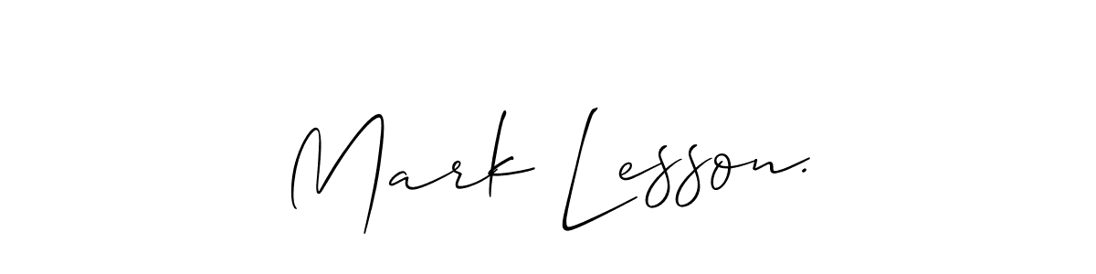 It looks lik you need a new signature style for name Mark Lesson.. Design unique handwritten (Allison_Script) signature with our free signature maker in just a few clicks. Mark Lesson. signature style 2 images and pictures png