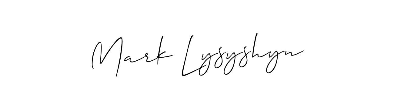 Use a signature maker to create a handwritten signature online. With this signature software, you can design (Allison_Script) your own signature for name Mark Lysyshyn. Mark Lysyshyn signature style 2 images and pictures png