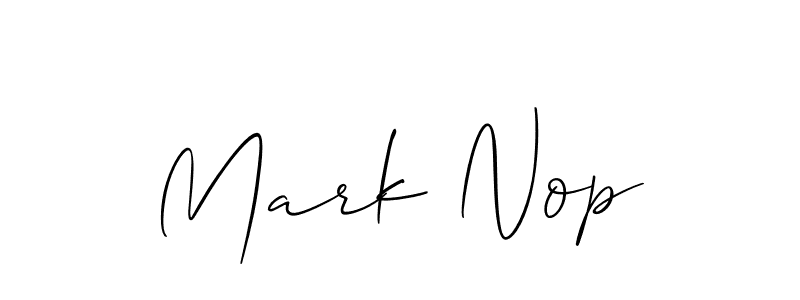 How to make Mark Nop name signature. Use Allison_Script style for creating short signs online. This is the latest handwritten sign. Mark Nop signature style 2 images and pictures png
