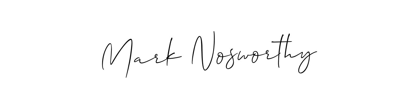 Use a signature maker to create a handwritten signature online. With this signature software, you can design (Allison_Script) your own signature for name Mark Nosworthy. Mark Nosworthy signature style 2 images and pictures png