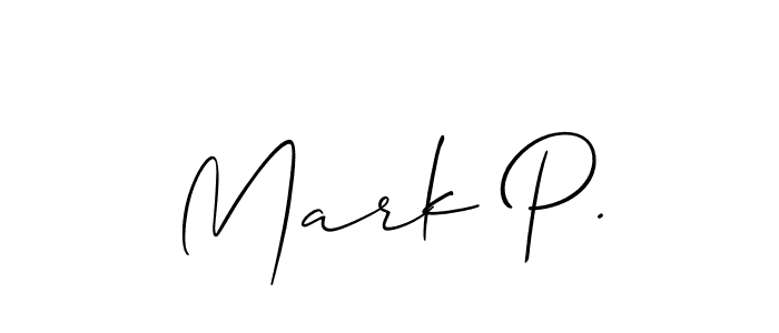 Create a beautiful signature design for name Mark P.. With this signature (Allison_Script) fonts, you can make a handwritten signature for free. Mark P. signature style 2 images and pictures png
