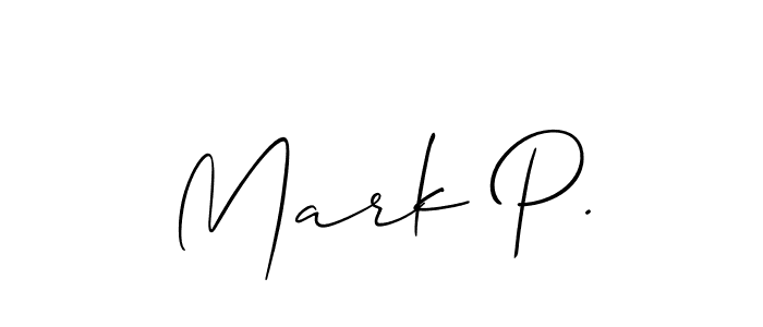 Design your own signature with our free online signature maker. With this signature software, you can create a handwritten (Allison_Script) signature for name Mark P.. Mark P. signature style 2 images and pictures png