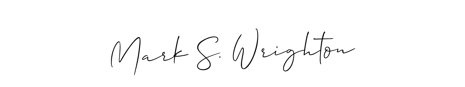 Use a signature maker to create a handwritten signature online. With this signature software, you can design (Allison_Script) your own signature for name Mark S. Wrighton. Mark S. Wrighton signature style 2 images and pictures png