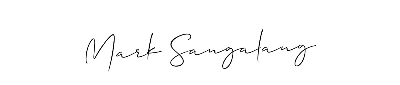 Create a beautiful signature design for name Mark Sangalang. With this signature (Allison_Script) fonts, you can make a handwritten signature for free. Mark Sangalang signature style 2 images and pictures png