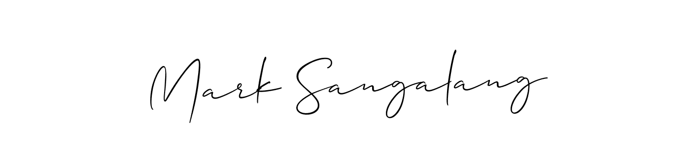 Create a beautiful signature design for name Mark Sangalang. With this signature (Allison_Script) fonts, you can make a handwritten signature for free. Mark Sangalang signature style 2 images and pictures png