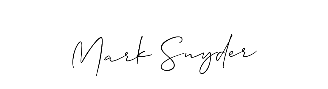 Make a beautiful signature design for name Mark Snyder. With this signature (Allison_Script) style, you can create a handwritten signature for free. Mark Snyder signature style 2 images and pictures png