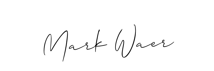 How to make Mark Waer name signature. Use Allison_Script style for creating short signs online. This is the latest handwritten sign. Mark Waer signature style 2 images and pictures png