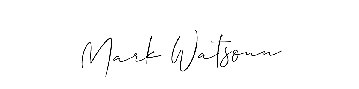 How to Draw Mark Watsonn signature style? Allison_Script is a latest design signature styles for name Mark Watsonn. Mark Watsonn signature style 2 images and pictures png