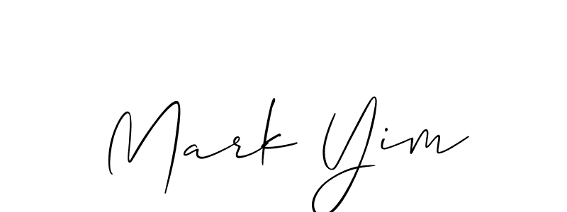 The best way (Allison_Script) to make a short signature is to pick only two or three words in your name. The name Mark Yim include a total of six letters. For converting this name. Mark Yim signature style 2 images and pictures png