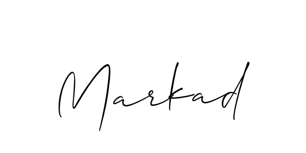 The best way (Allison_Script) to make a short signature is to pick only two or three words in your name. The name Markad include a total of six letters. For converting this name. Markad signature style 2 images and pictures png