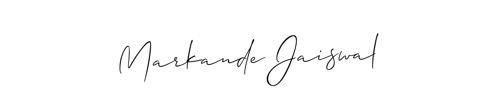 This is the best signature style for the Markande Jaiswal name. Also you like these signature font (Allison_Script). Mix name signature. Markande Jaiswal signature style 2 images and pictures png