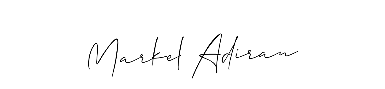 How to make Markel Adiran name signature. Use Allison_Script style for creating short signs online. This is the latest handwritten sign. Markel Adiran signature style 2 images and pictures png
