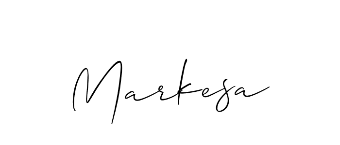 It looks lik you need a new signature style for name Markesa. Design unique handwritten (Allison_Script) signature with our free signature maker in just a few clicks. Markesa signature style 2 images and pictures png