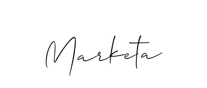 Create a beautiful signature design for name Marketa. With this signature (Allison_Script) fonts, you can make a handwritten signature for free. Marketa signature style 2 images and pictures png