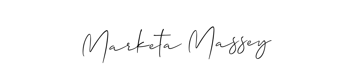 Make a short Marketa Massey signature style. Manage your documents anywhere anytime using Allison_Script. Create and add eSignatures, submit forms, share and send files easily. Marketa Massey signature style 2 images and pictures png