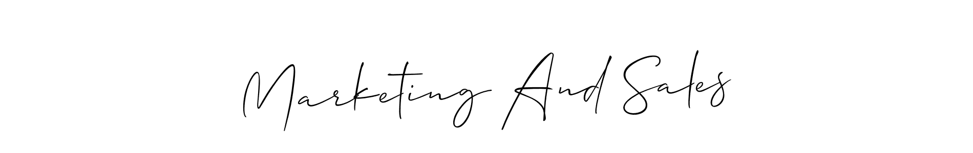 How to make Marketing And Sales signature? Allison_Script is a professional autograph style. Create handwritten signature for Marketing And Sales name. Marketing And Sales signature style 2 images and pictures png