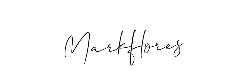 Use a signature maker to create a handwritten signature online. With this signature software, you can design (Allison_Script) your own signature for name Markflores. Markflores signature style 2 images and pictures png